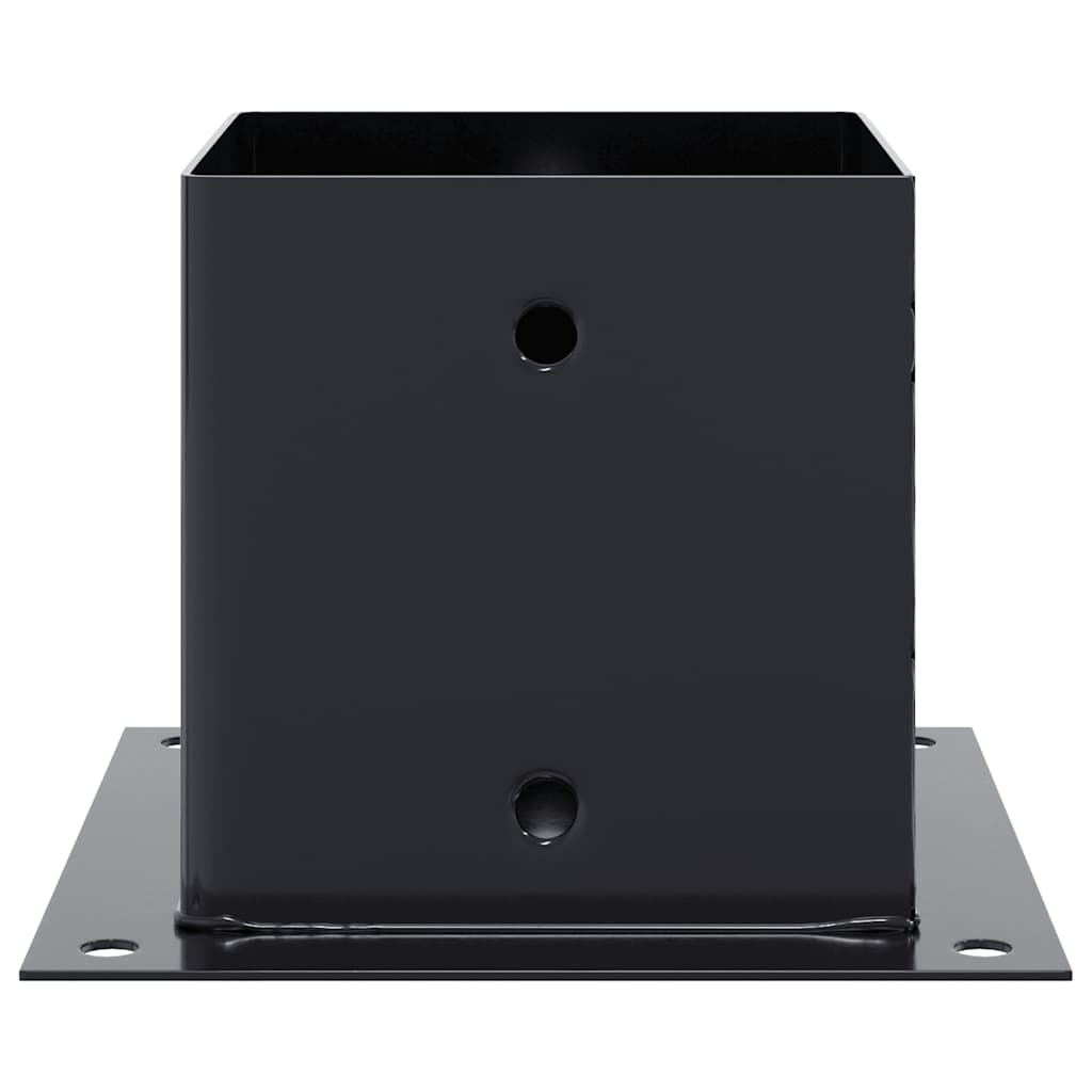 stolpefødder firkantet 4 stk. 141x141 mm pulverlakeret stål