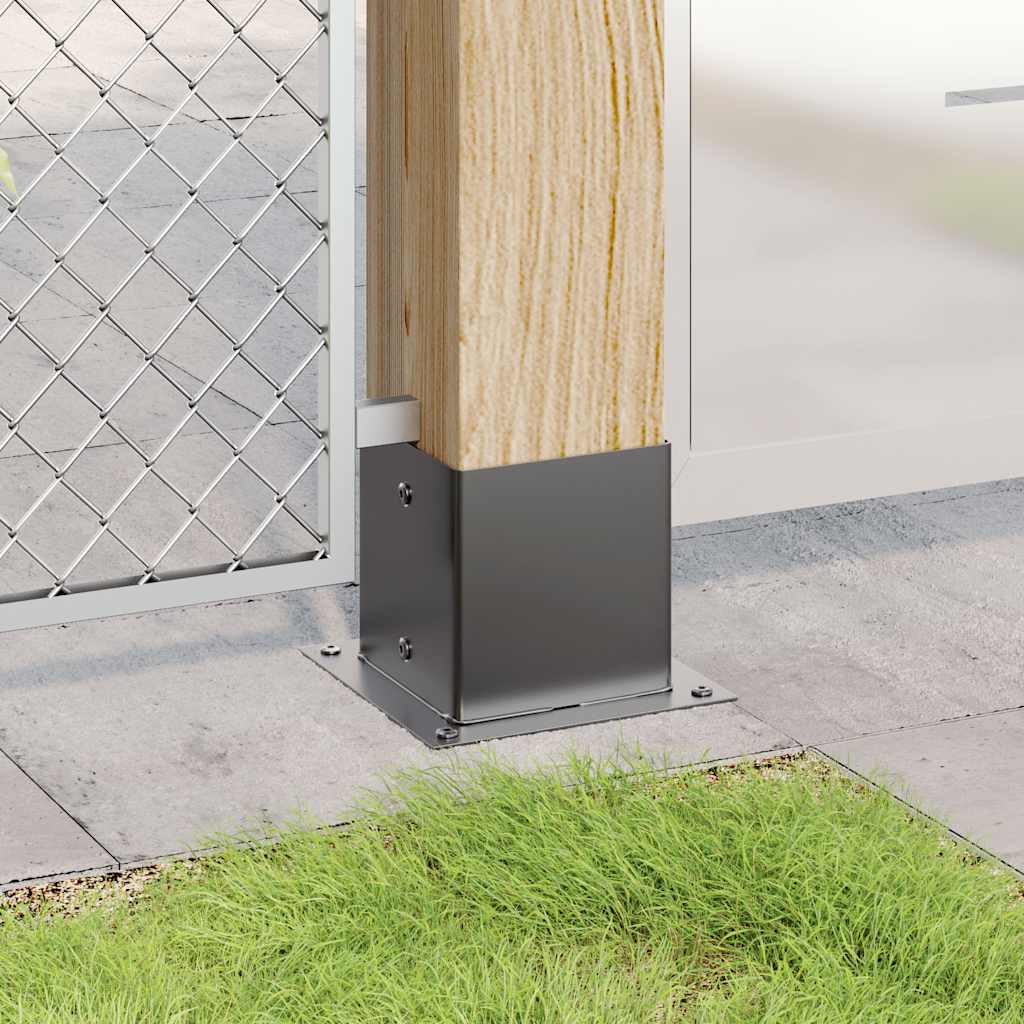 stolpefødder firkantet 12 stk. 141x141 mm pulverlakeret stål