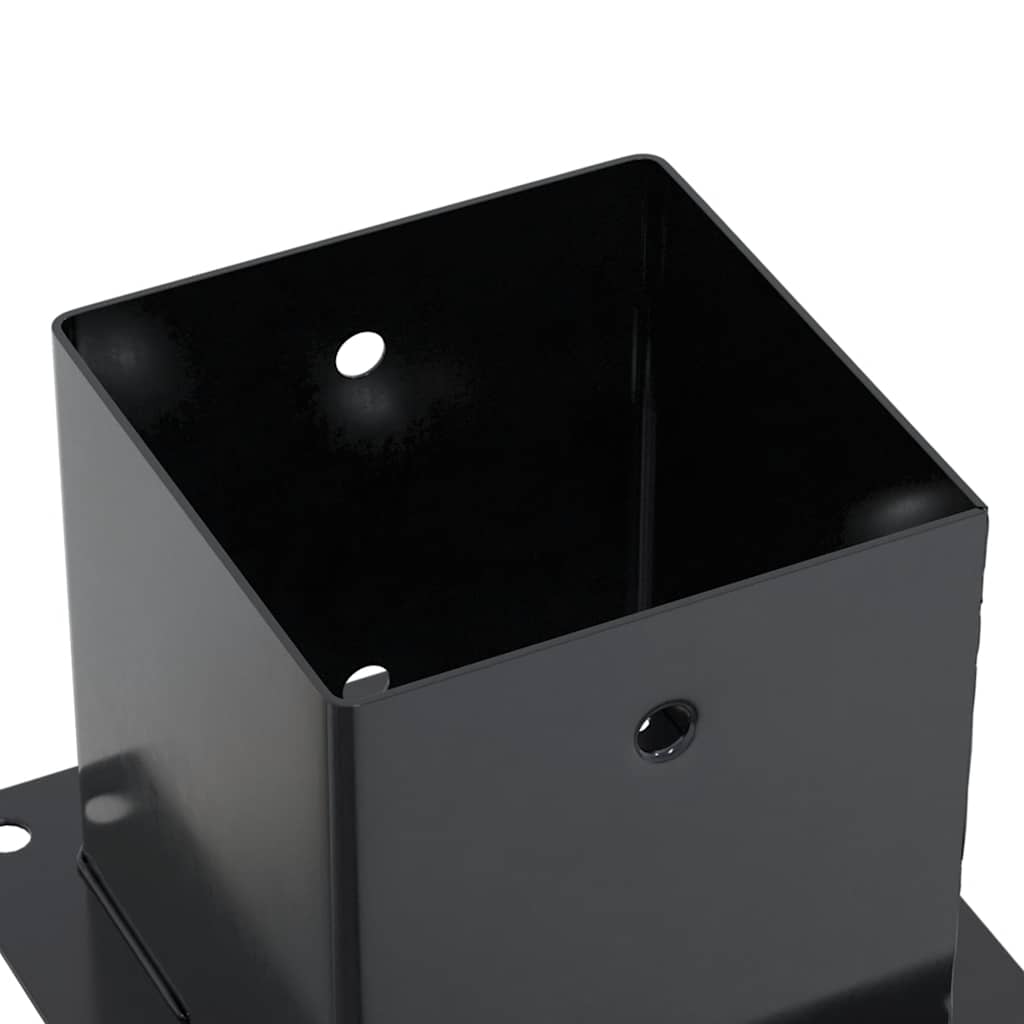 stolpefødder firkantet 12 stk. 141x141 mm pulverlakeret stål