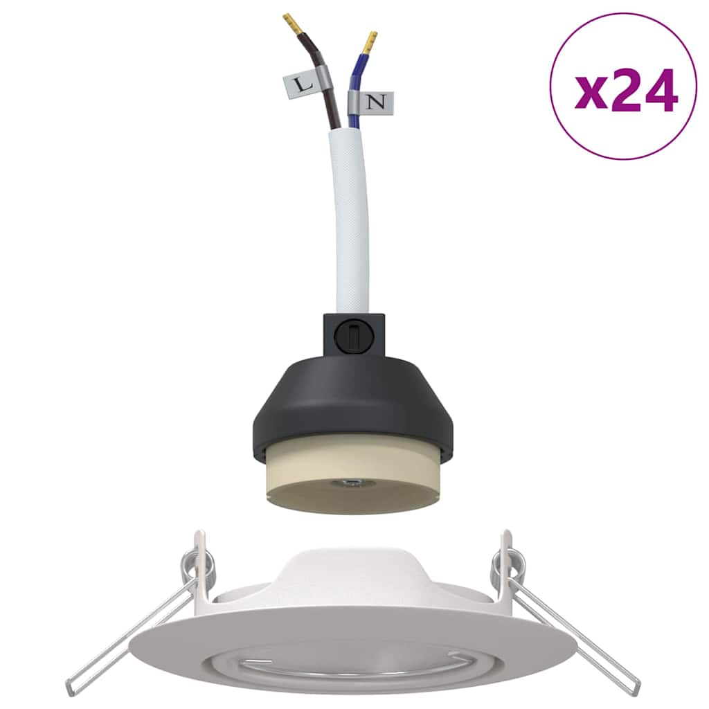 Spotlight 24 stk. Hvid 9 x 9 x 2.5 cm Metal