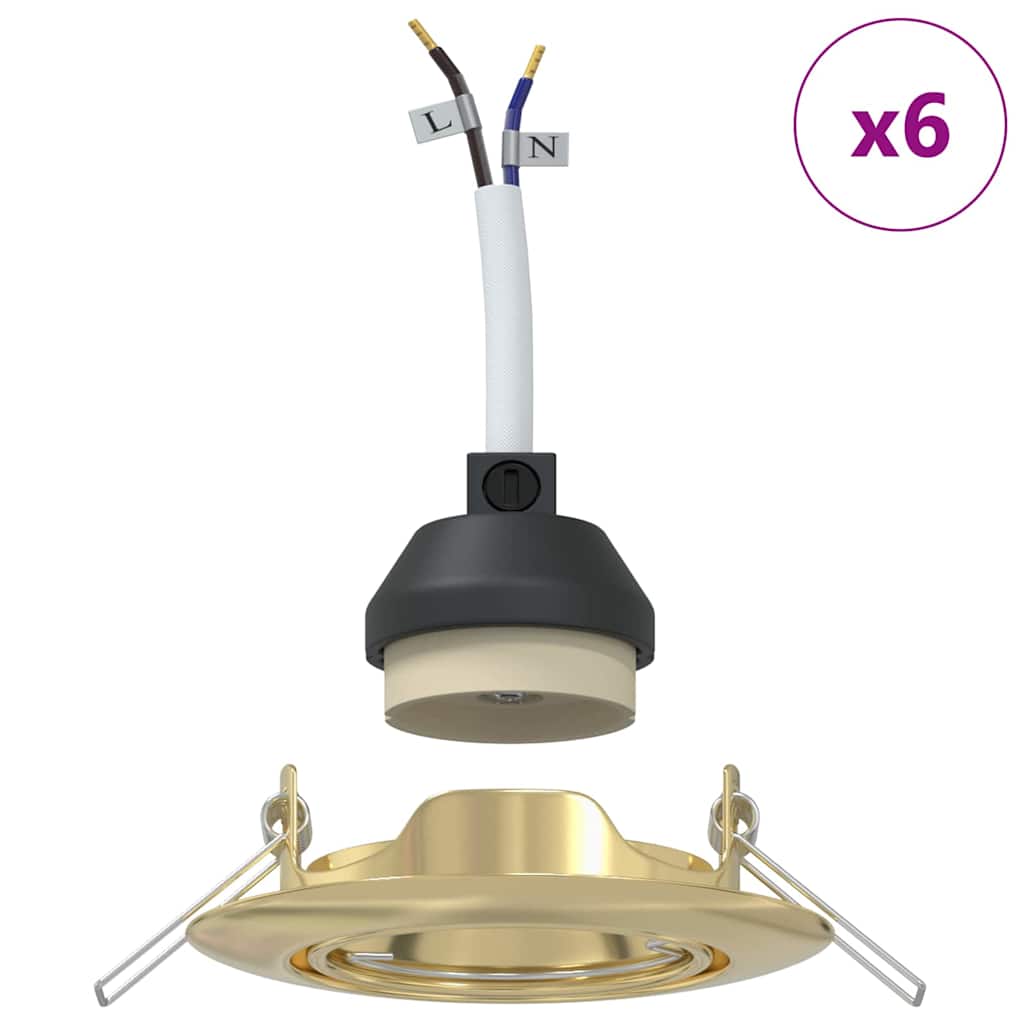 Spotlight 6 stk. Guld 9 x 9 x 2.5 cm Metal