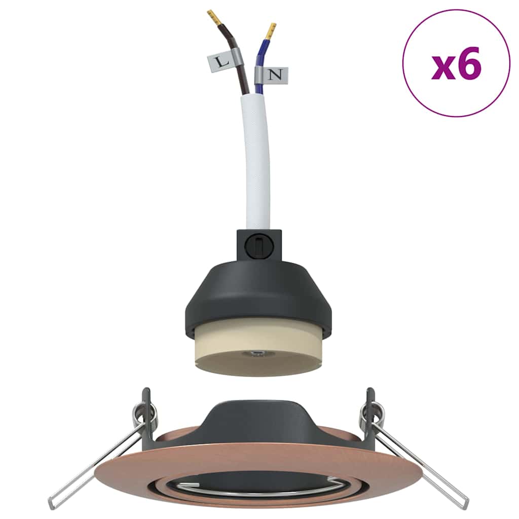 Spotlight 6 stk. Kobber 9 x 9 x 2.5 cm Metal