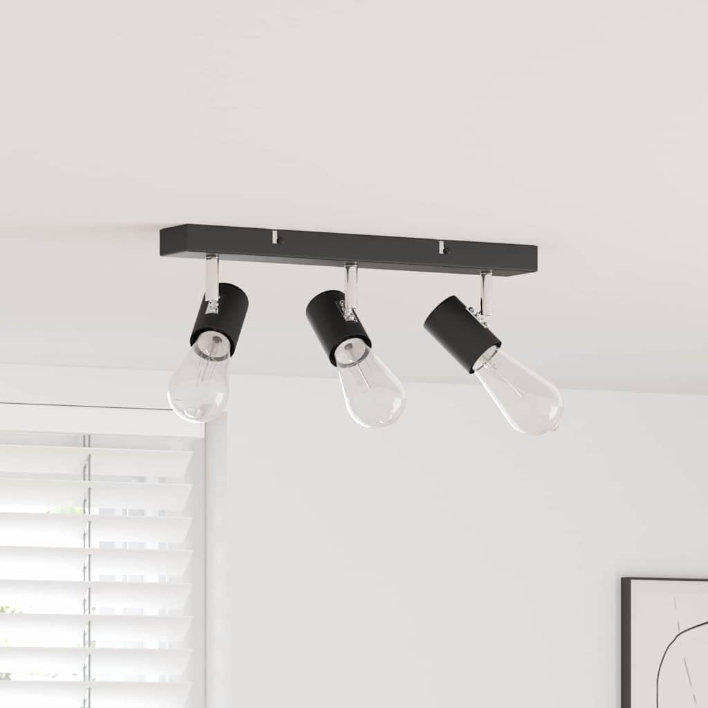 Loftsspot med spotlights Sort 38 x 6,5 x 11,5 cm Metal
