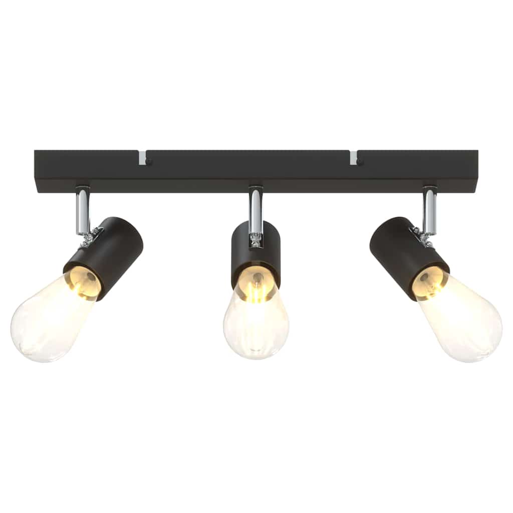 Loftsspot med spotlights Sort 38 x 6,5 x 11,5 cm Metal