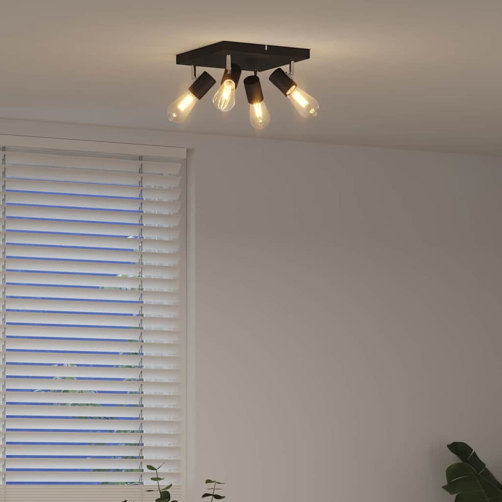 Loftsspot med spotlights Sort 26 x 26 x 11,5 cm Metal