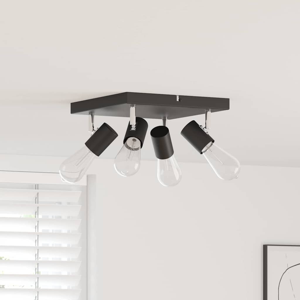 Loftsspot med spotlights Sort 26 x 26 x 11,5 cm Metal