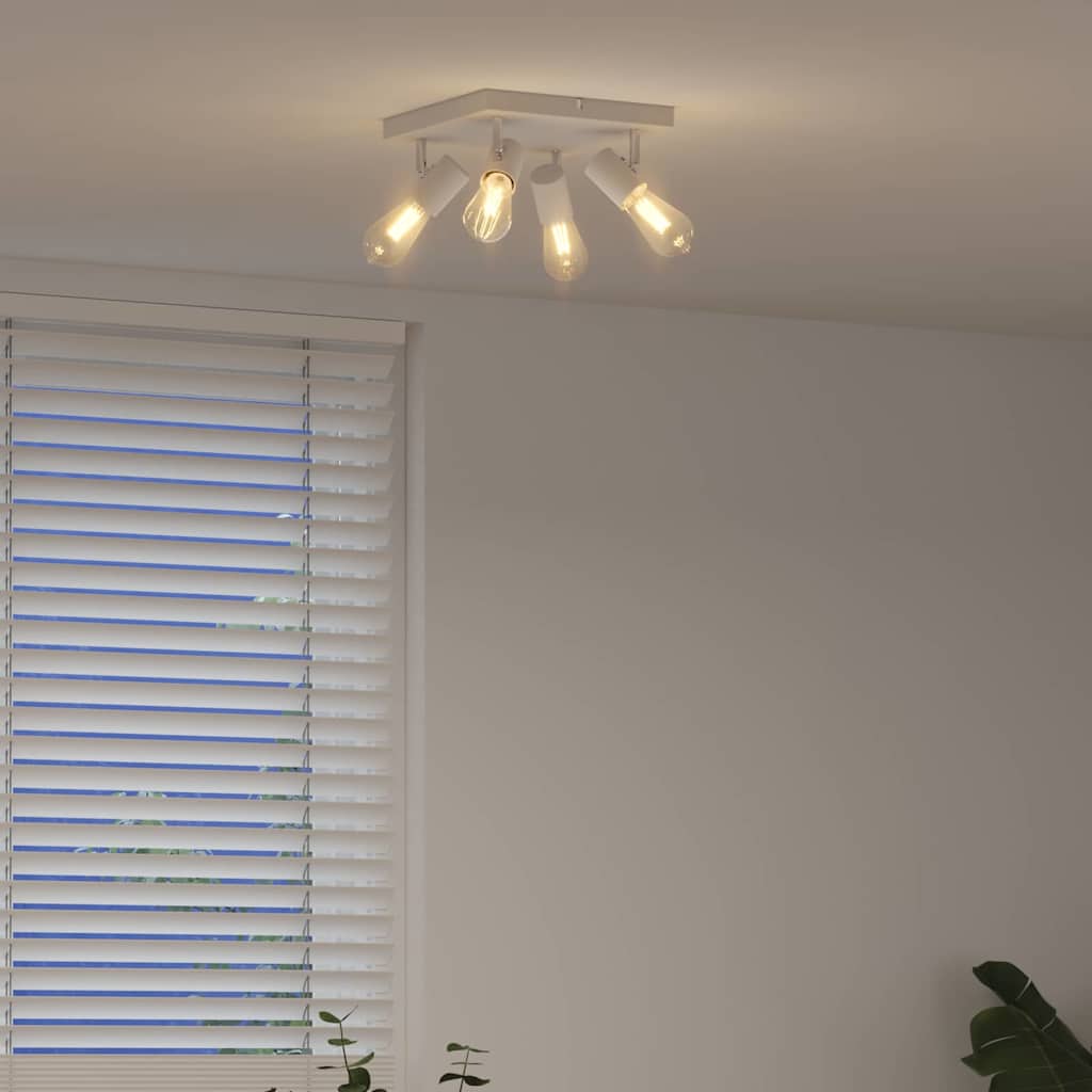 Loftsspot med spotlights Hvid 26 x 26 x 11,5 cm Metal