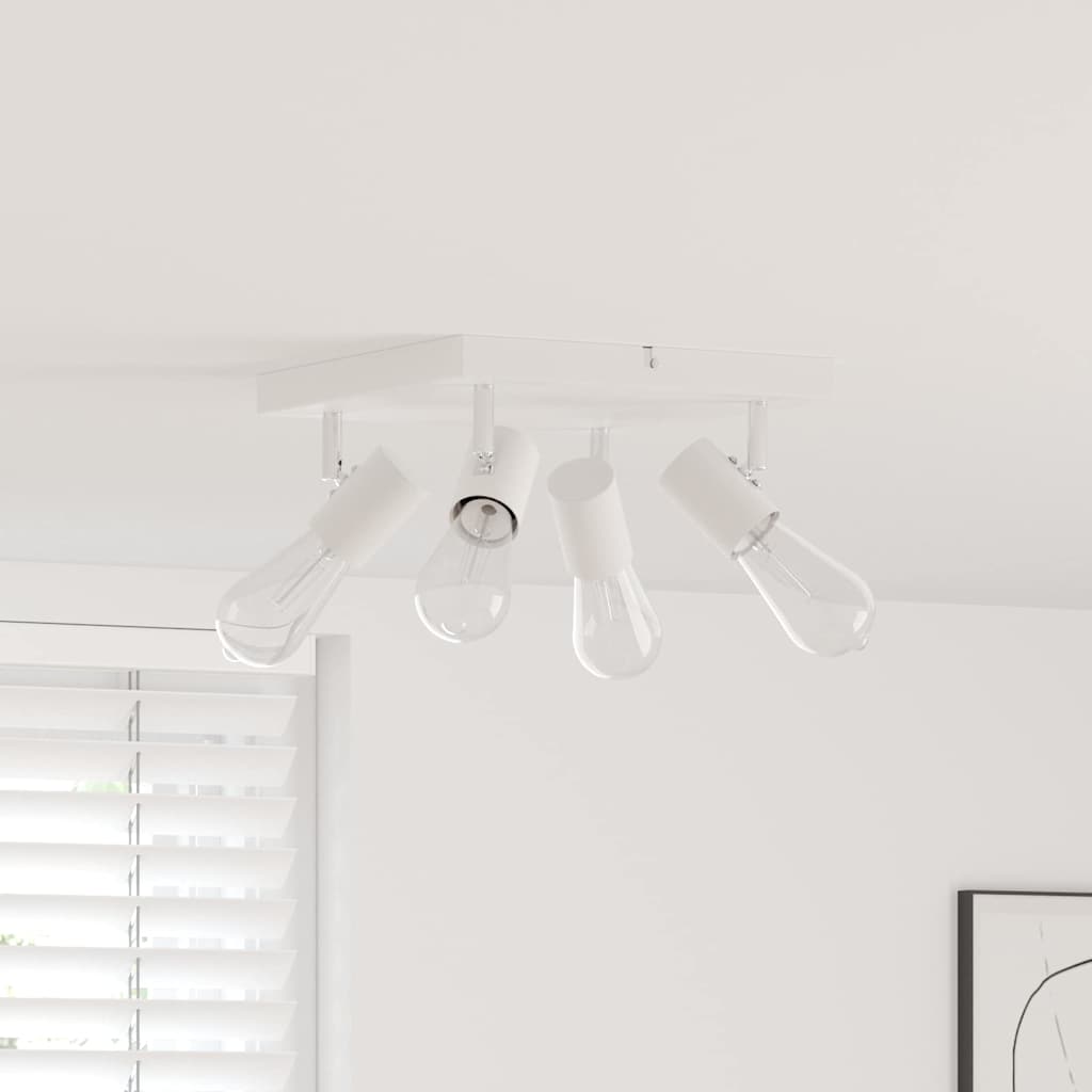 Loftsspot med spotlights Hvid 26 x 26 x 11,5 cm Metal