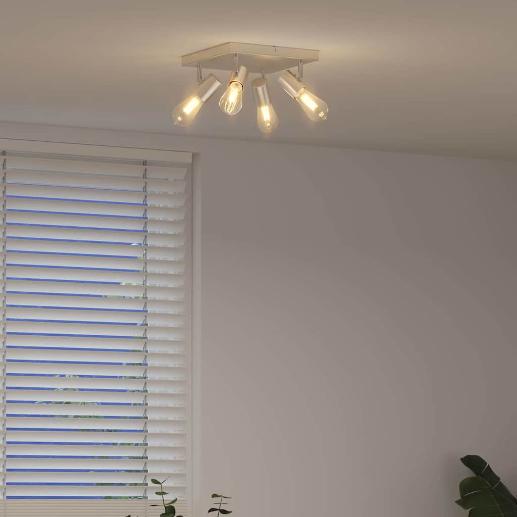 Loftsspot med spotlights Nikkel 26 x 26 x 11,5 cm Metal