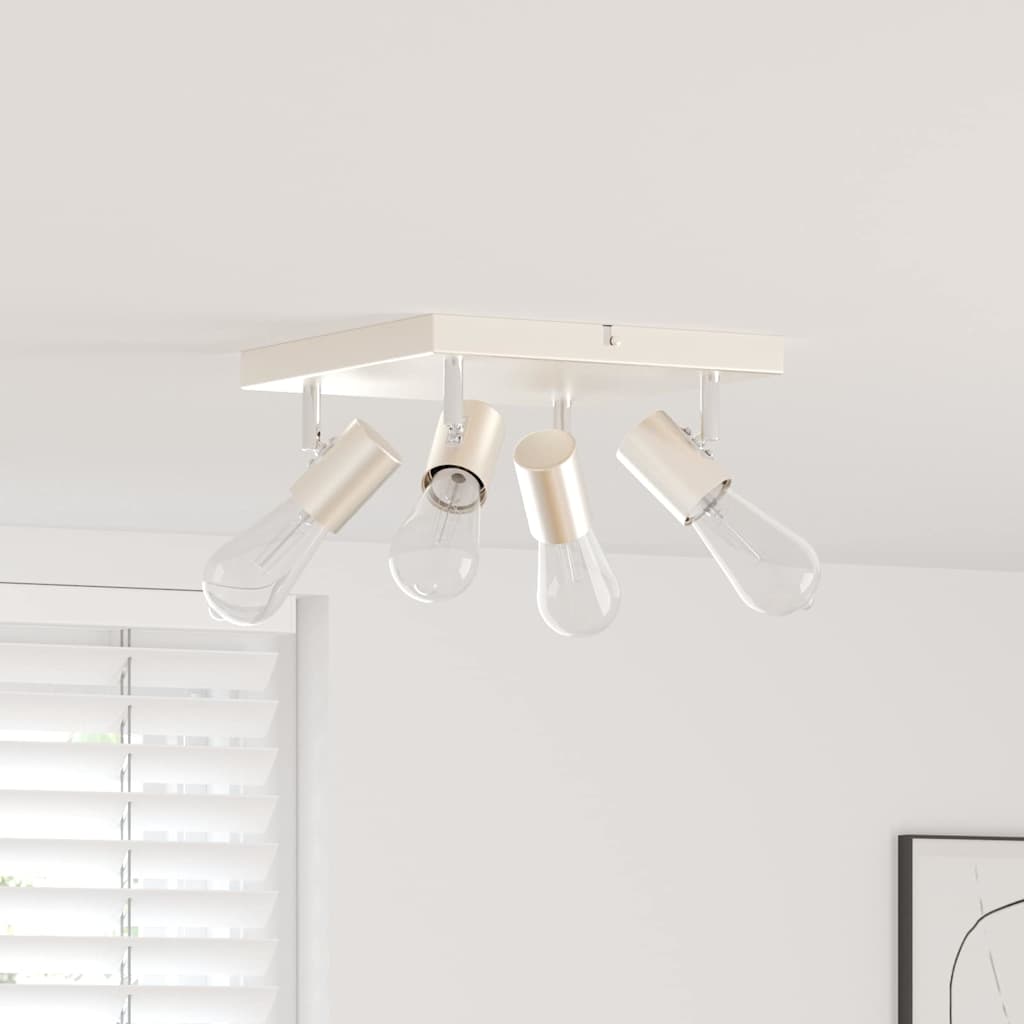Loftsspot med spotlights Nikkel 26 x 26 x 11,5 cm Metal