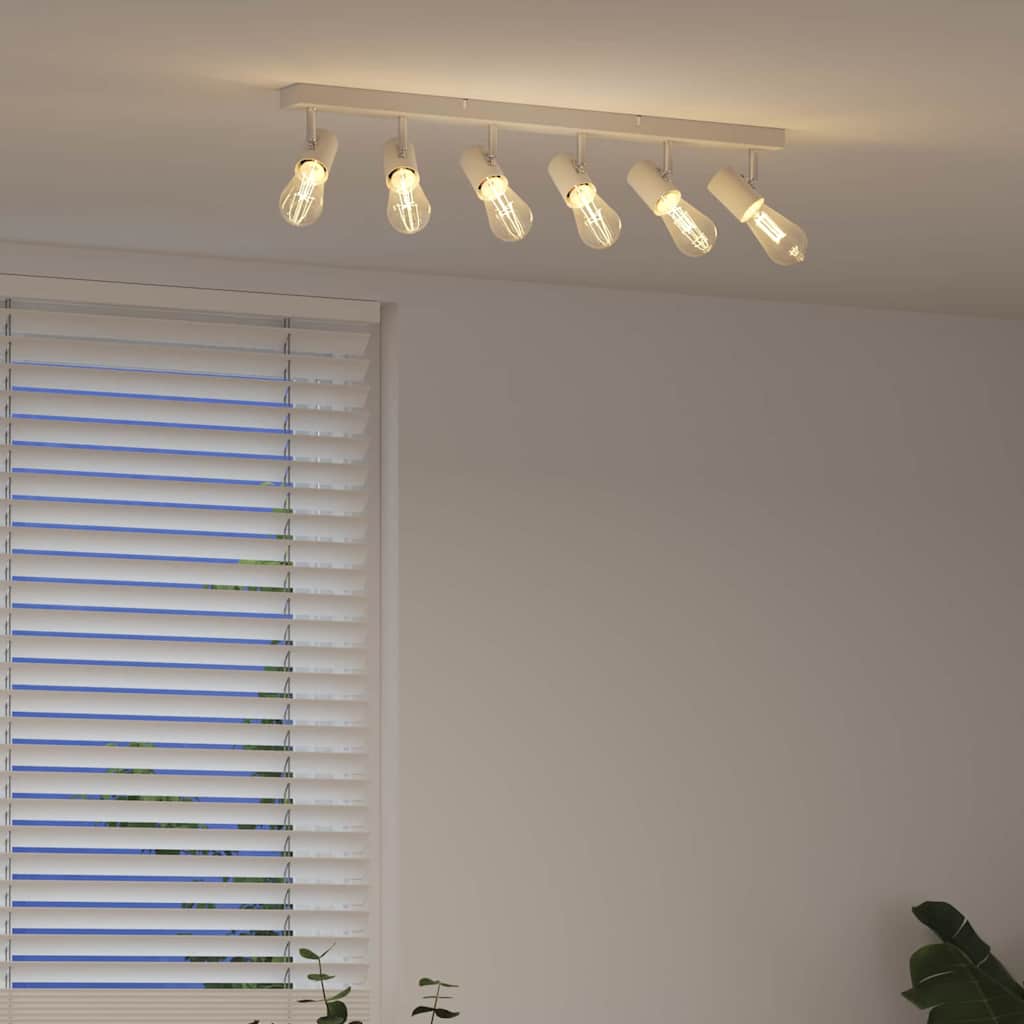 Loftsspot med spotlights Hvid 73 x 6,5 x 11,5 cm Metal