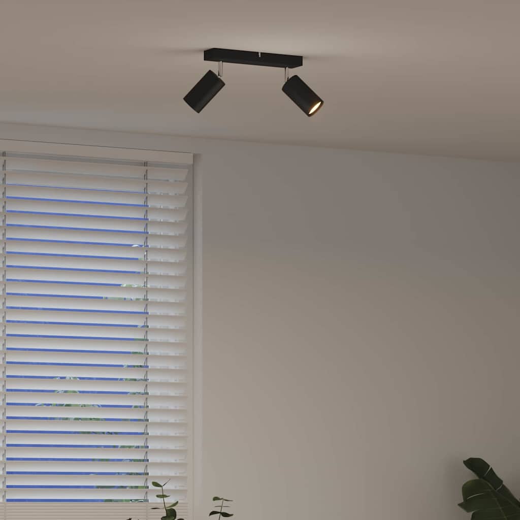 Loftsspot med spotlights Sort 26 x 6 x 16 cm Metal