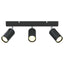Loftsspot med spotlights Sort 38 x 6 x 16 cm Metal