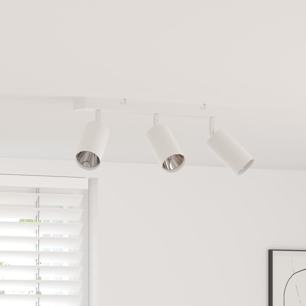 Loftsspot med spotlights Hvid 38 x 6 x 16 cm Metal