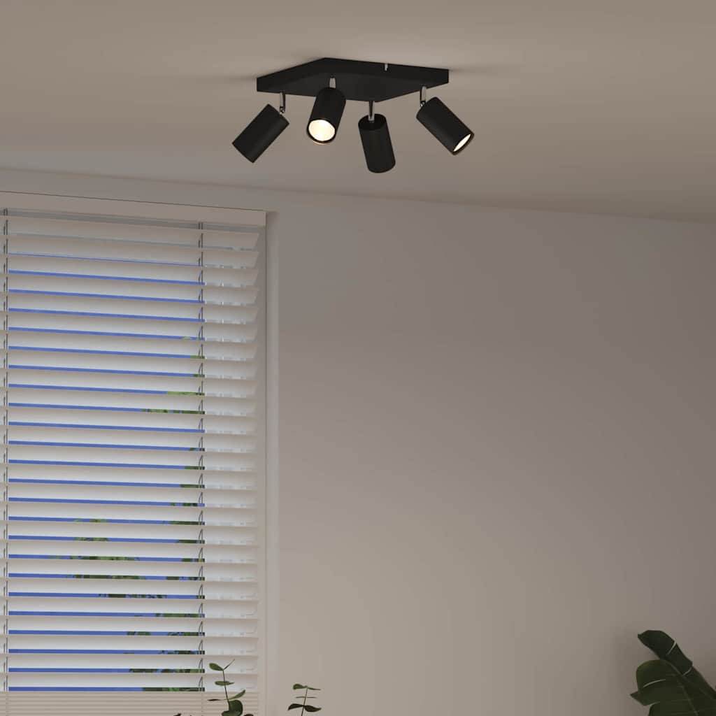 Loftsspot med spotlights Sort 26 x 26 x 16 cm Metal