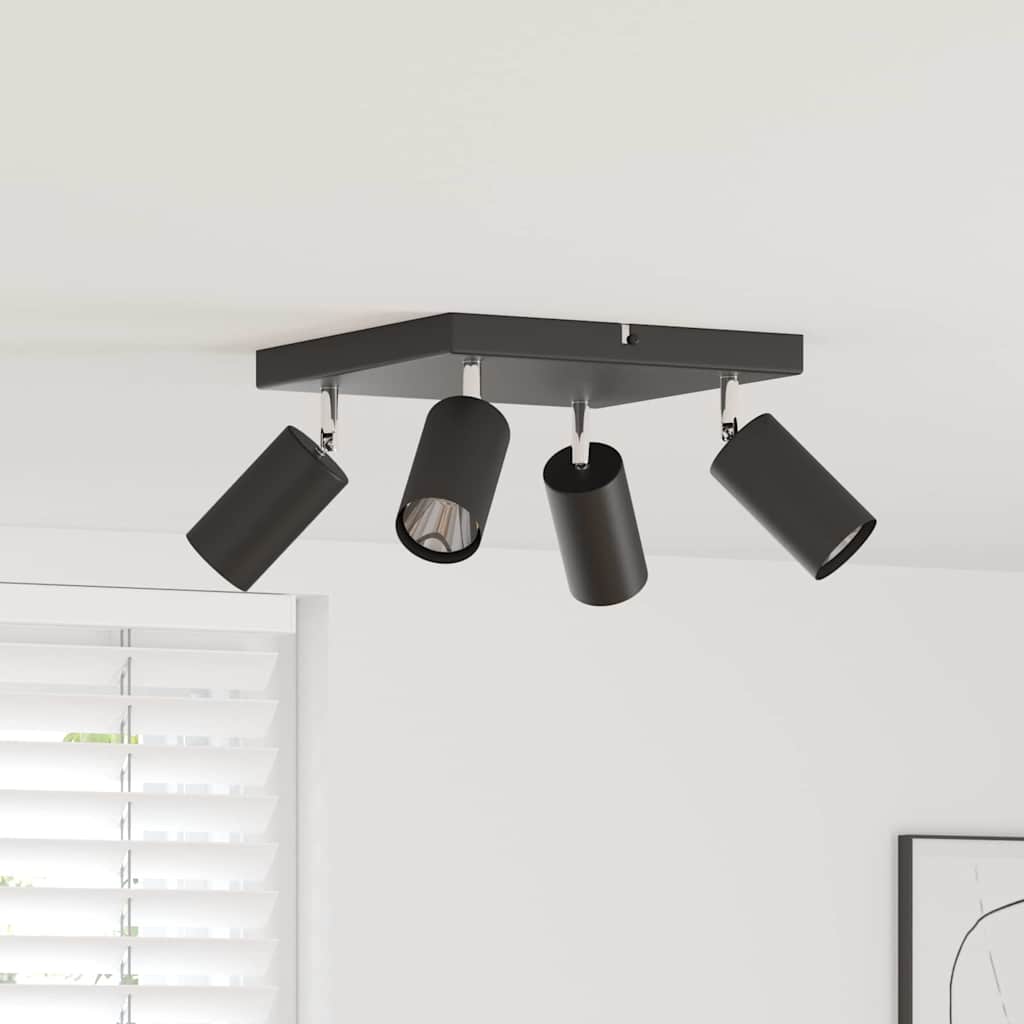 Loftsspot med spotlights Sort 26 x 26 x 16 cm Metal