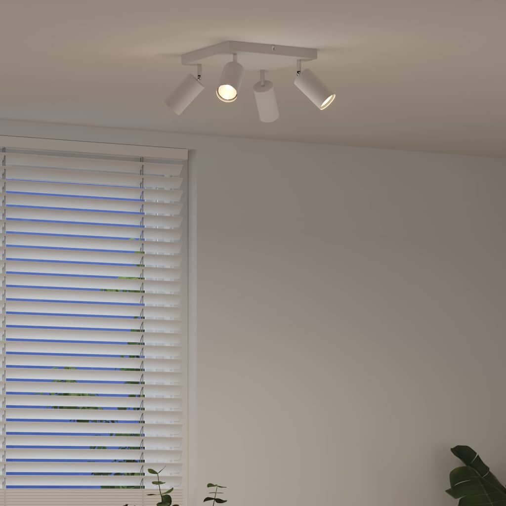 Loftsspot med spotlights Hvid 26 x 26 x 16 cm Metal