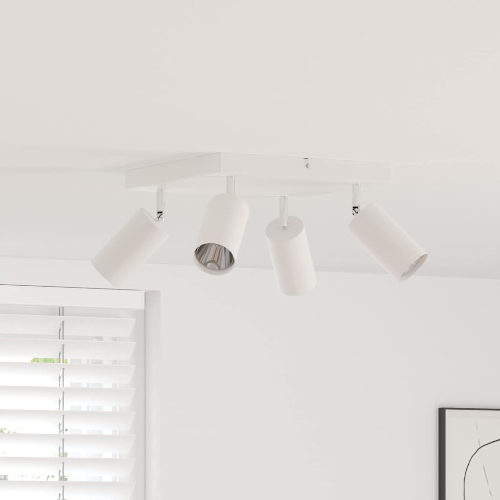 Loftsspot med spotlights Hvid 26 x 26 x 16 cm Metal