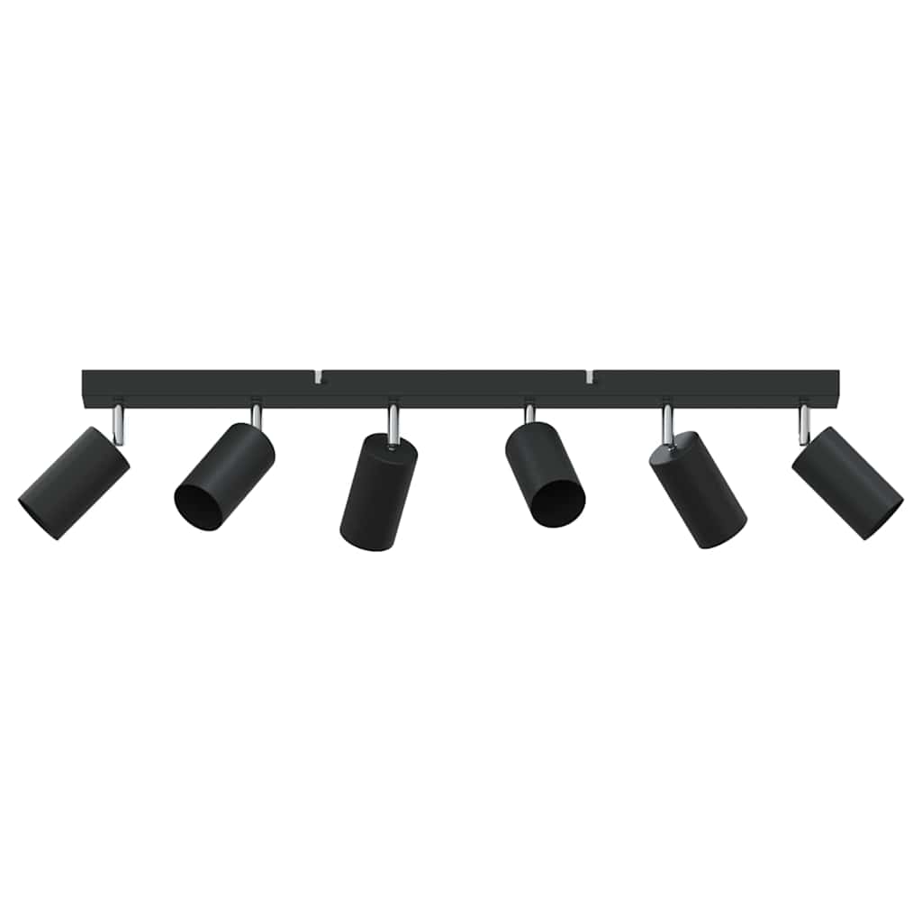 Loftsspot med spotlights Sort 73 x 6 x 16 cm Metal