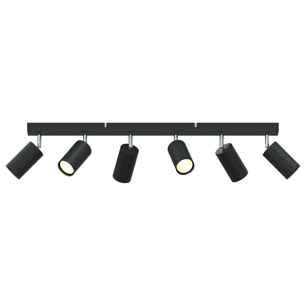 Loftsspot med spotlights Sort 73 x 6 x 16 cm Metal