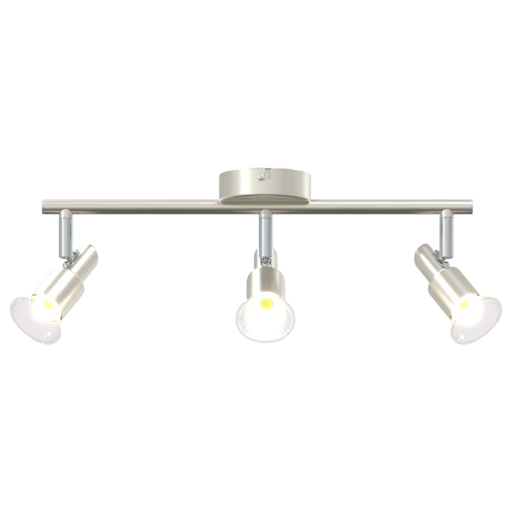 Loftsspot med spotlights Nikkel 39 x 10,5 x 10,5 cm Stål