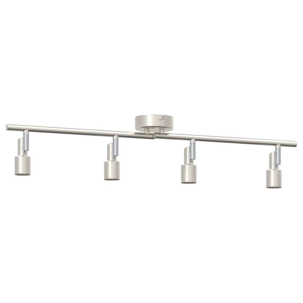 Loftsspot med spotlights Nikkel 70 x 9 x 12,5 cm Stål