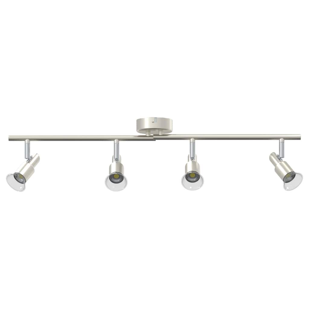 Loftsspot med spotlights Nikkel 70 x 9 x 12,5 cm Stål
