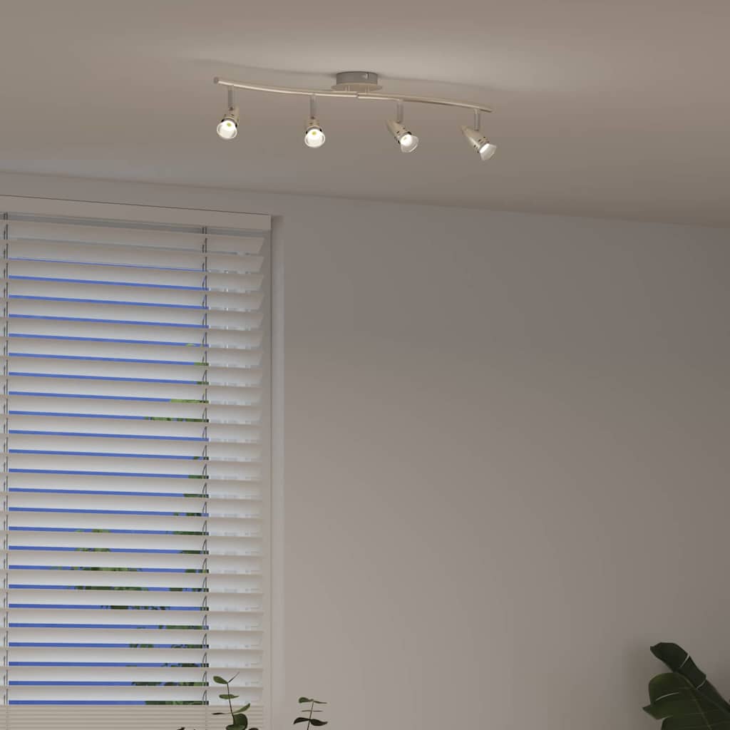 Loftsspot med spotlights Nikkel 61 x 10 x 12,5 cm Metal