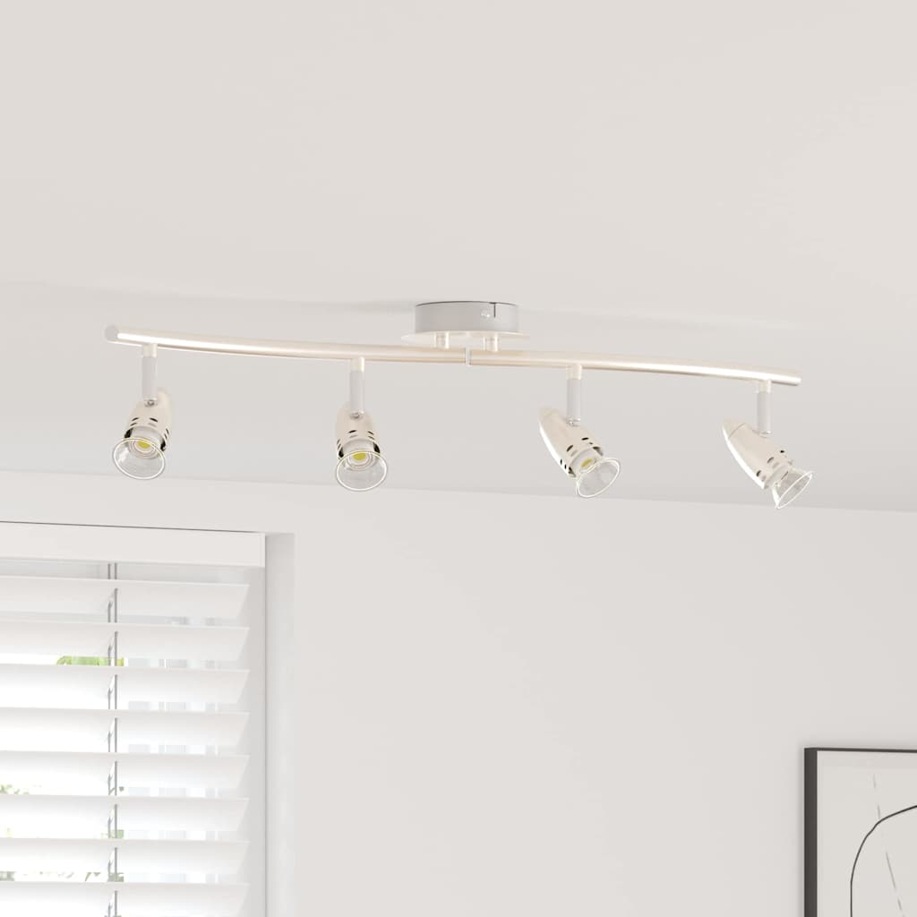 Loftsspot med spotlights Nikkel 61 x 10 x 12,5 cm Metal