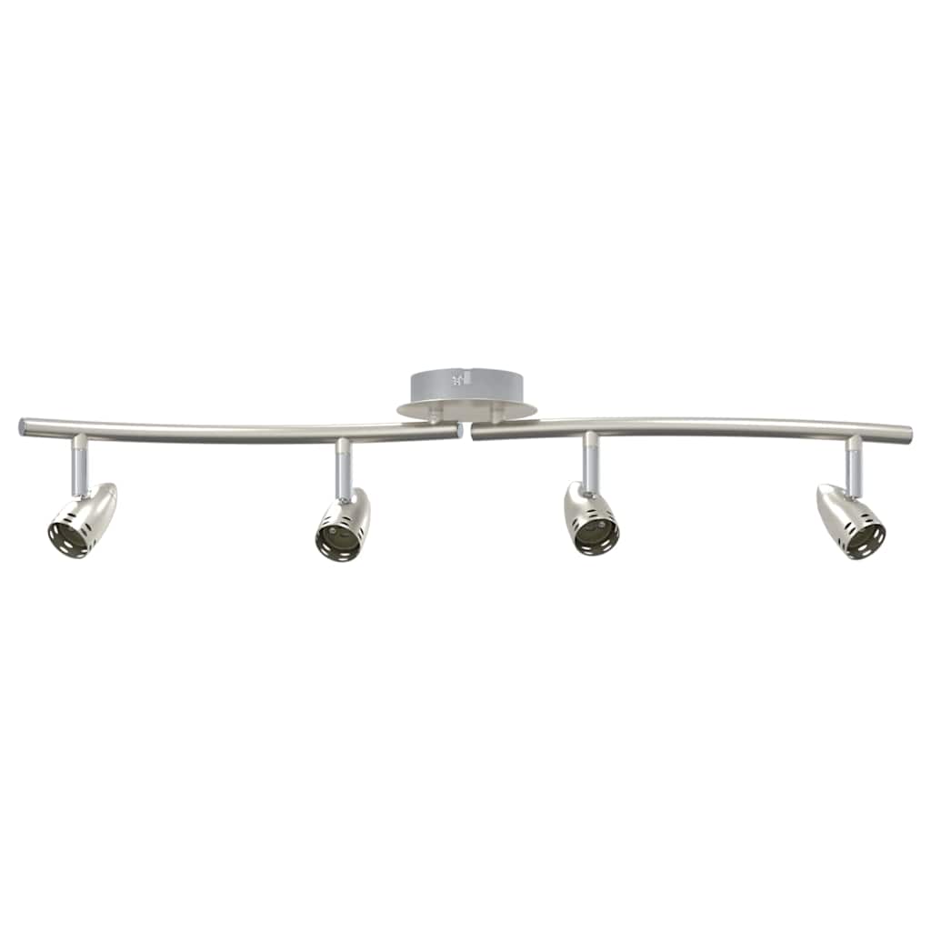 Loftsspot med spotlights Nikkel 61 x 10 x 12,5 cm Metal