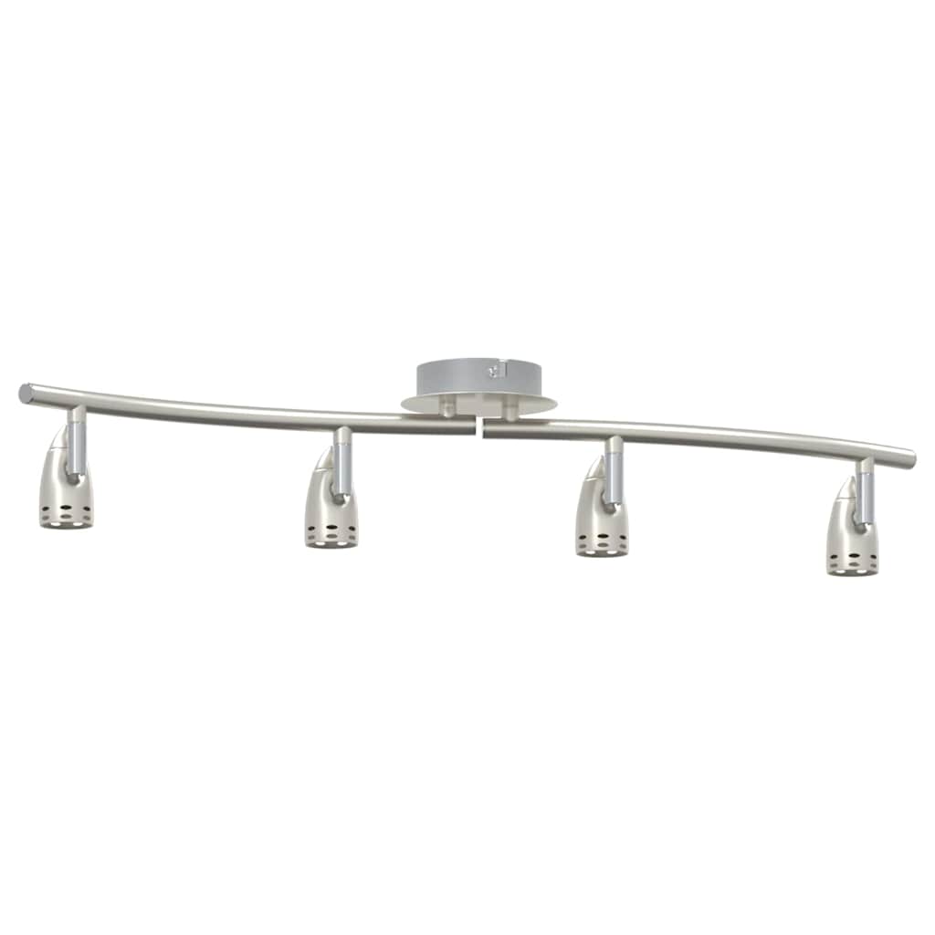 Loftsspot med spotlights Nikkel 61 x 10 x 12,5 cm Metal