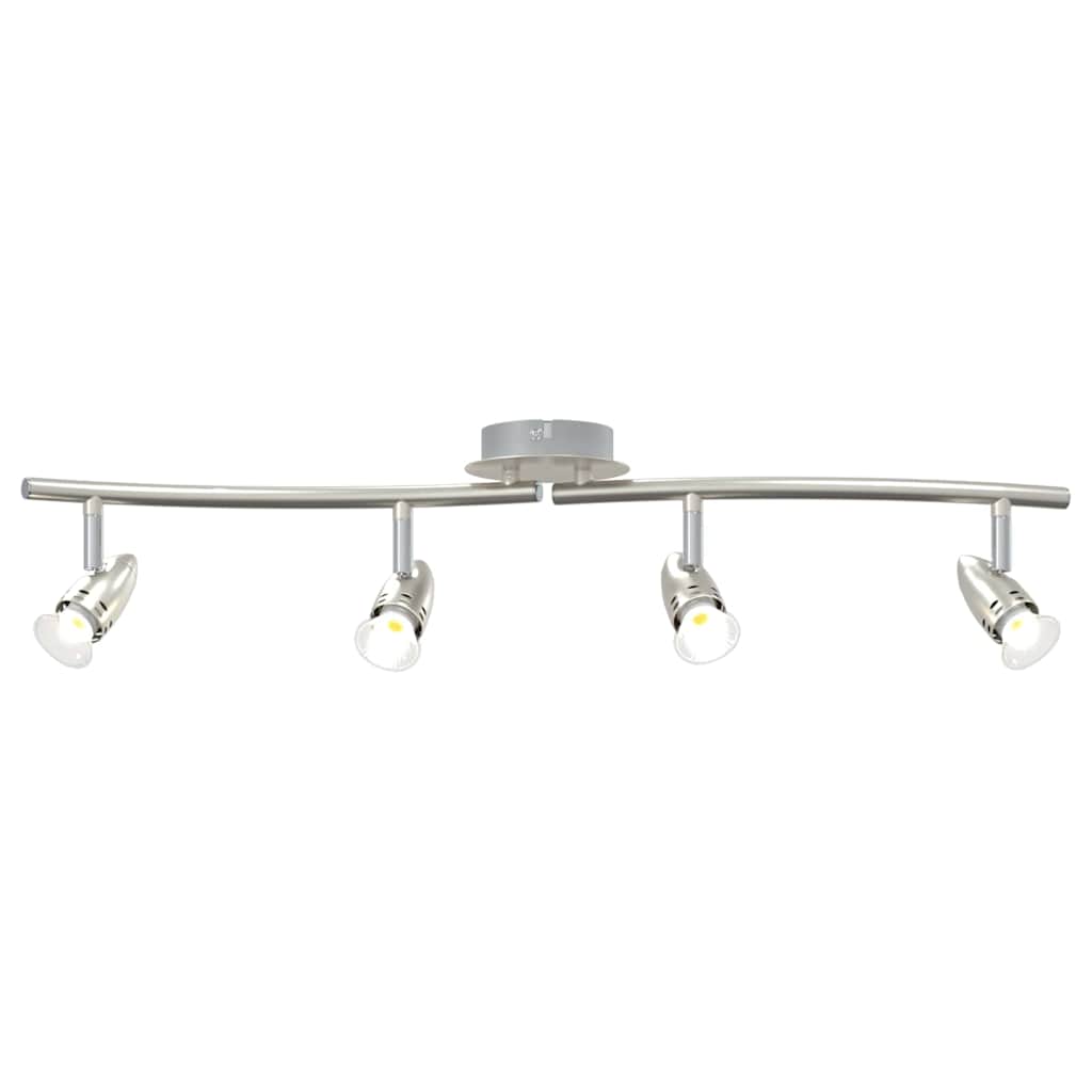 Loftsspot med spotlights Nikkel 61 x 10 x 12,5 cm Metal