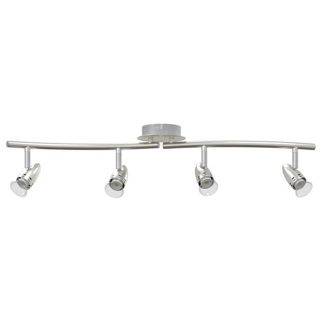 Loftsspot med spotlights Nikkel 61 x 10 x 12,5 cm Metal