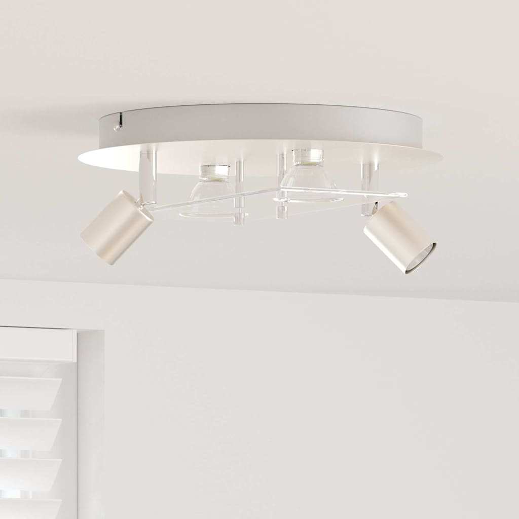 Loftsspot med spotlights Nikkel 29 x 29 x 11 cm Stål og Glas