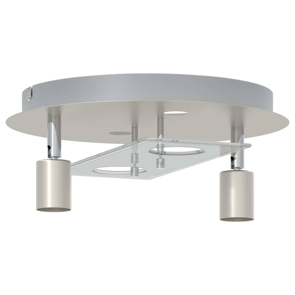 Loftsspot med spotlights Nikkel 29 x 29 x 11 cm Stål og Glas