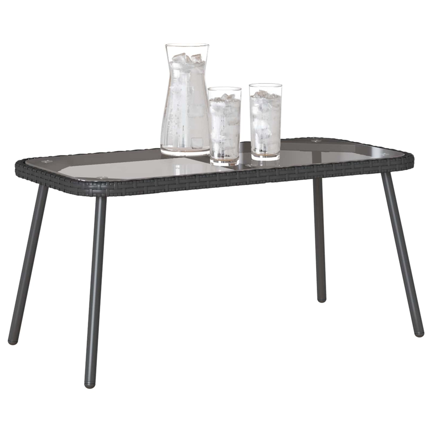 Sofabord Sort 90 x 45 x 43 cm polyrattan
