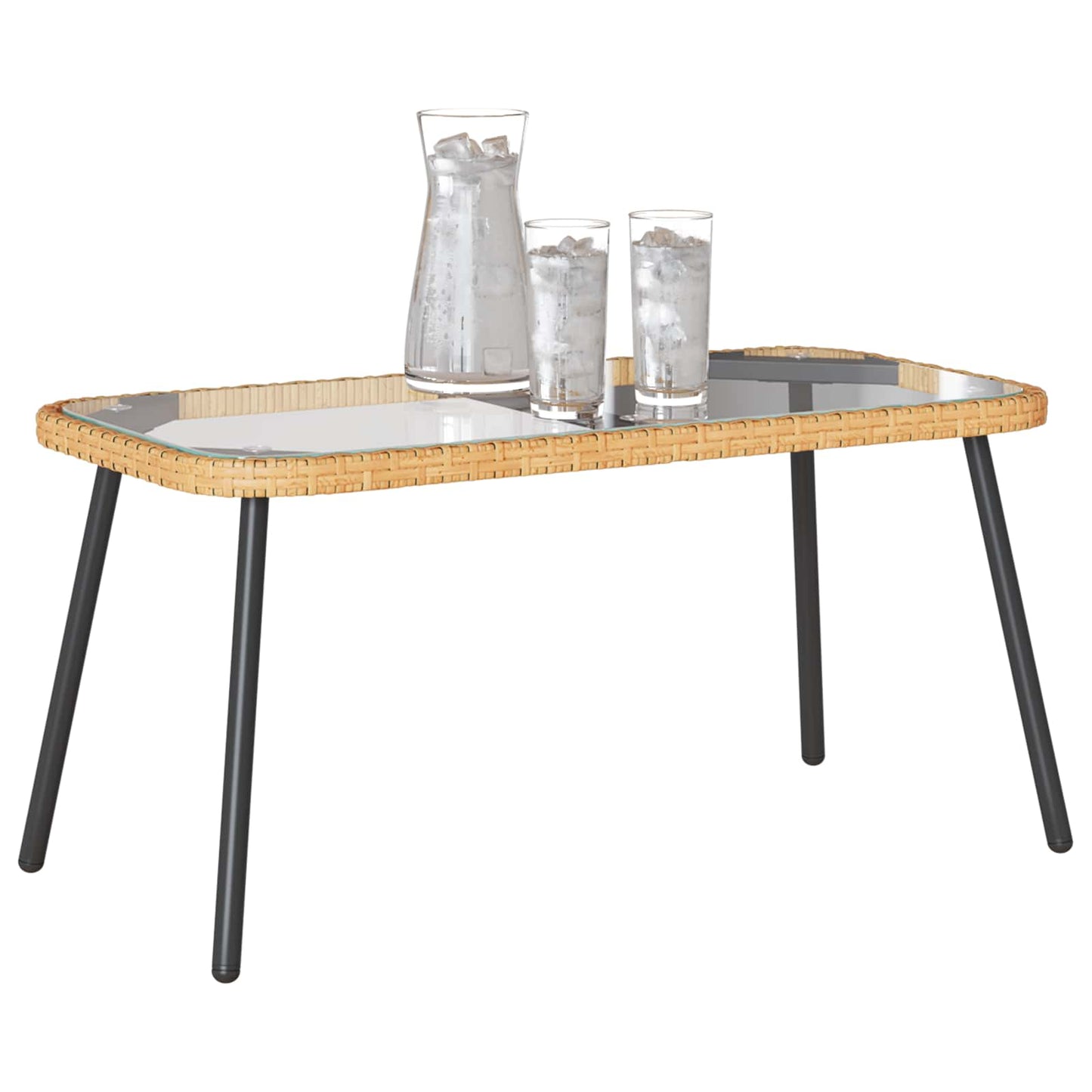 Sofabord Brun og sort 90 x 45 x 43 cm polyrattan