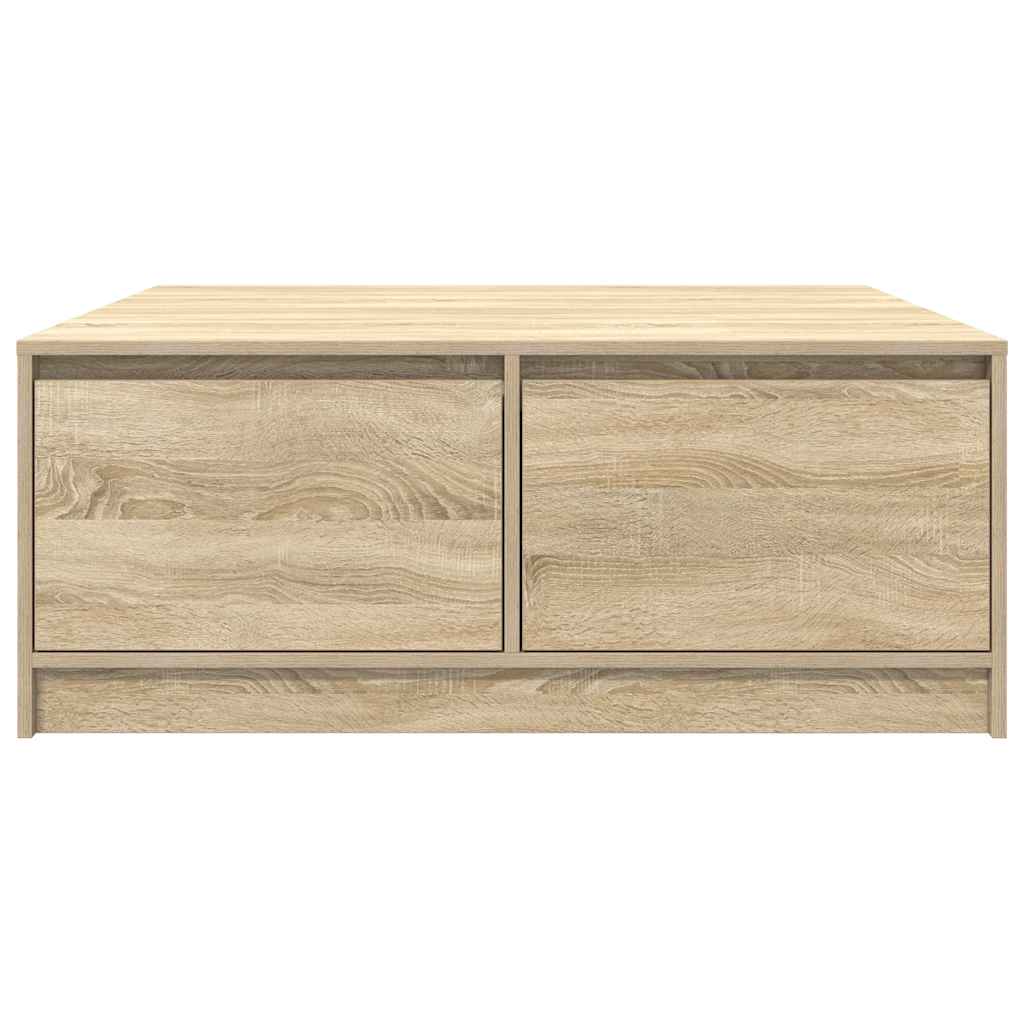 sofabord med skuffer 100x100x40 cm sonoma-eg