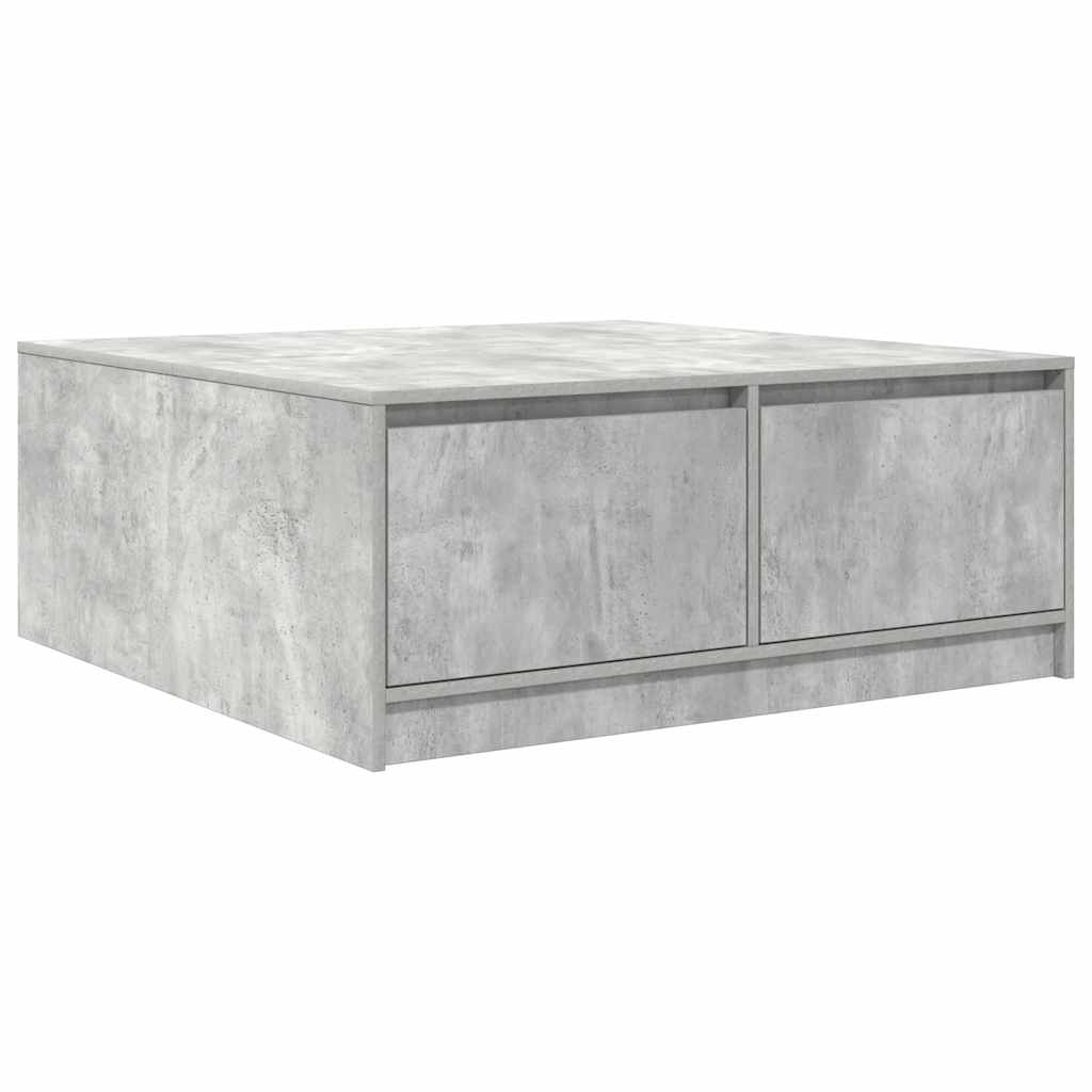 sofabord med skuffer 100x100x40 cm betongrå