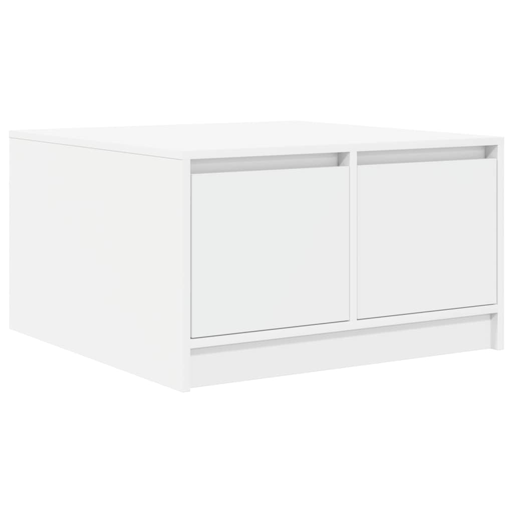 sofabord med skuffer 70,5x70x40 cm hvid
