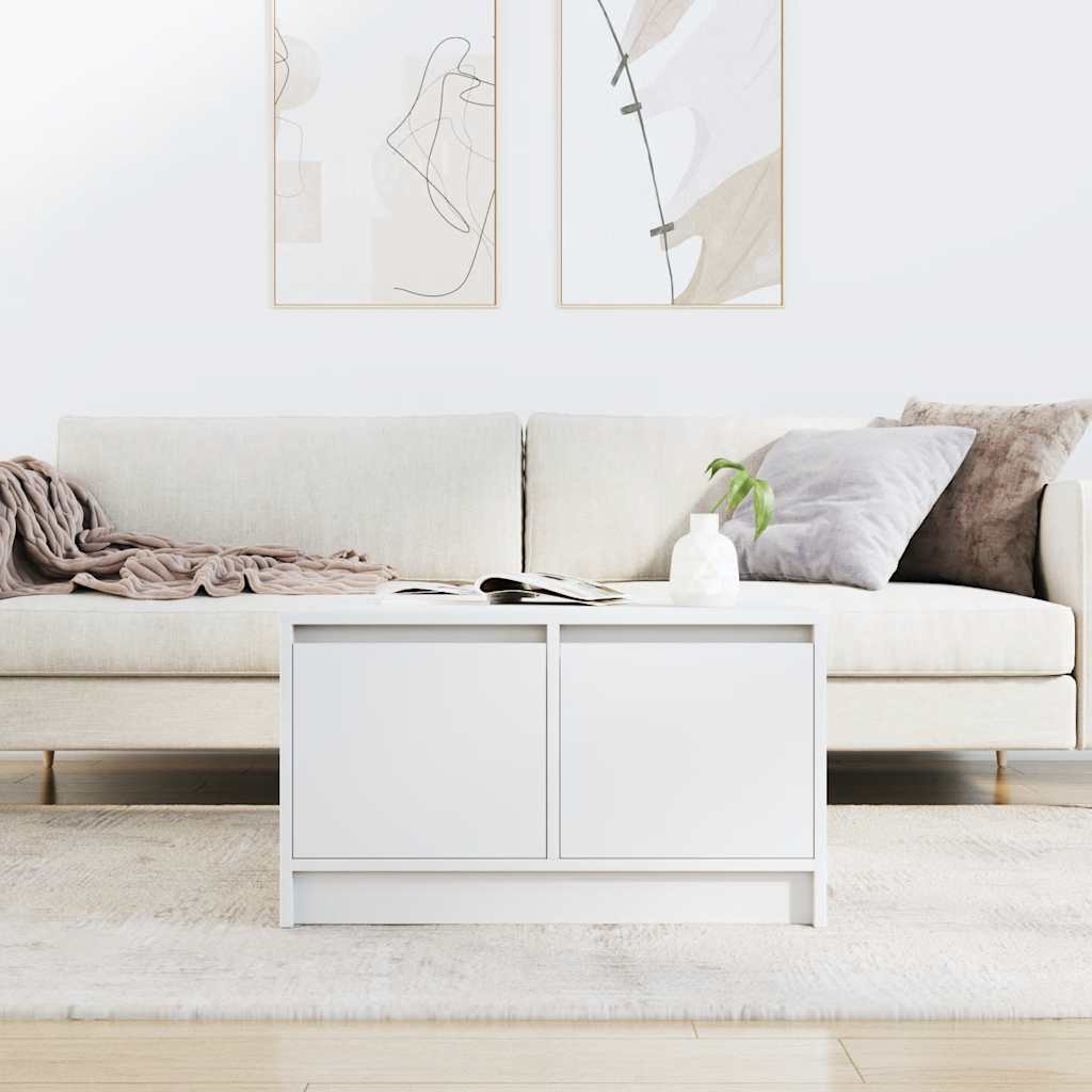 sofabord med skuffer 70,5x70x40 cm hvid