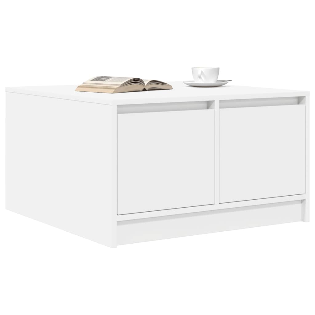 sofabord med skuffer 70,5x70x40 cm hvid