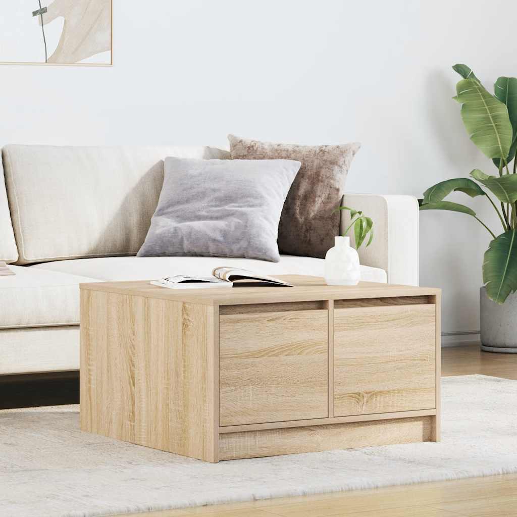sofabord med skuffer 70,5x70x40 cm sonoma-eg