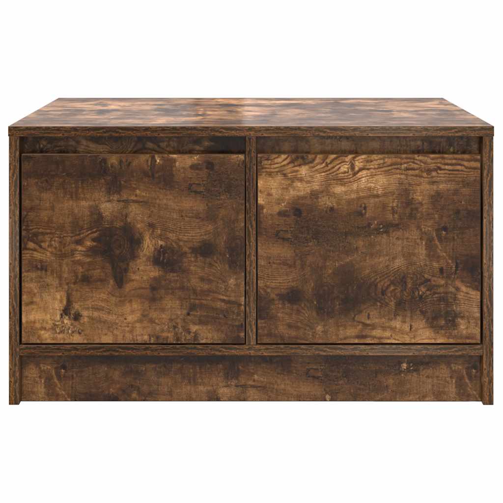 sofabord med skuffer 70,5x70x40 cm røget egetræsfarve