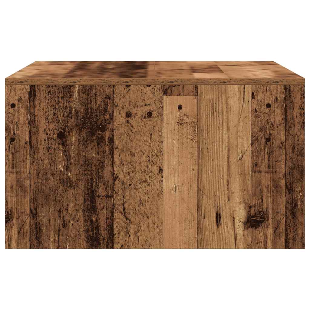 sofabord med skuffer 70,5x70x40 cm gammelt træ-look