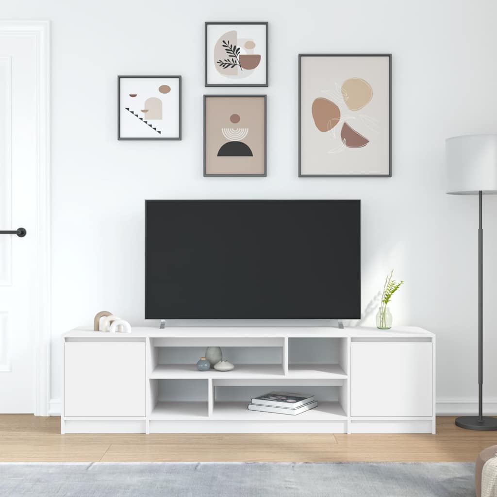 tv-bord 188,5x41x50 cm konstrueret træ hvid