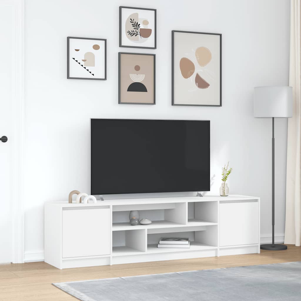 tv-bord 188,5x41x50 cm konstrueret træ hvid