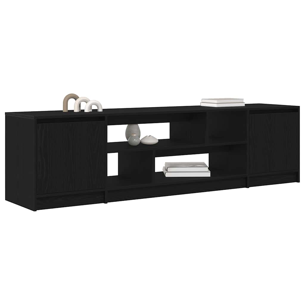 tv-bord 188,5x41x50 cm konstrueret træ sort egetræsfarve