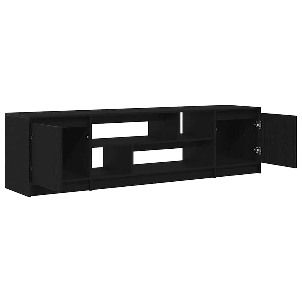 tv-bord 188,5x41x50 cm konstrueret træ sort egetræsfarve