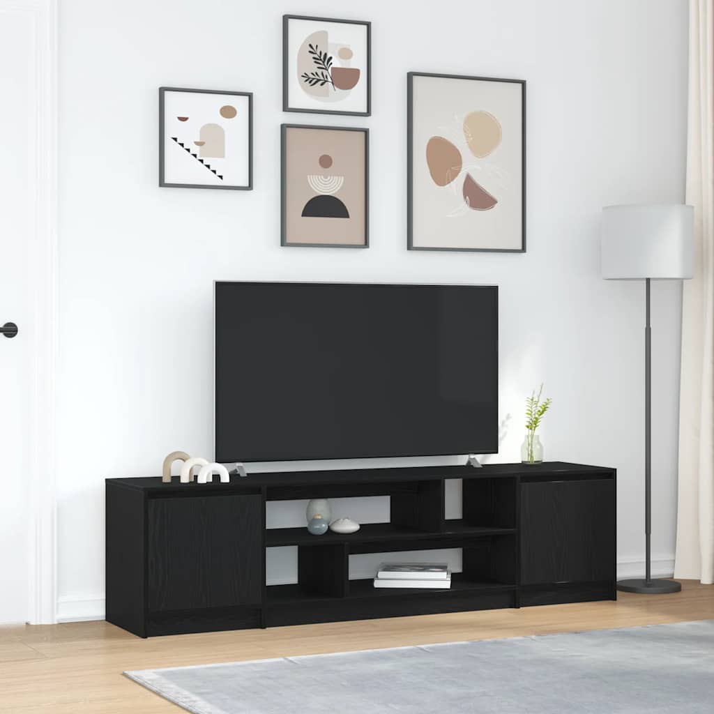 tv-bord 188,5x41x50 cm konstrueret træ sort egetræsfarve